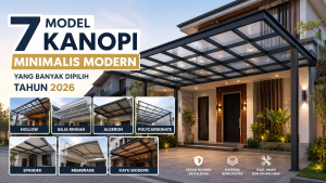 Model kanopi minimalis modern untuk rumah tahun 2026